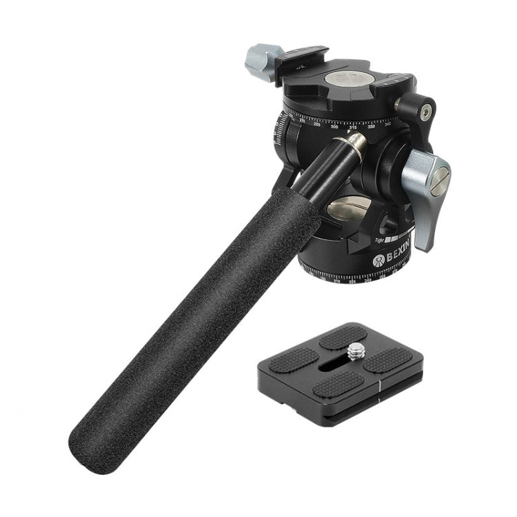 BEXIN DT-03R/S 720 Degree Panorama Heavy Duty Tripod Action Fluid Drag Head with Quick Release Plate, DT-03R/S