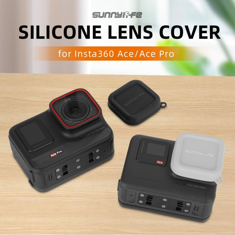 Sunnylife Silikon-Objektivschutzkappe für Insta360 Ace / Ace Pro (Schwarz)