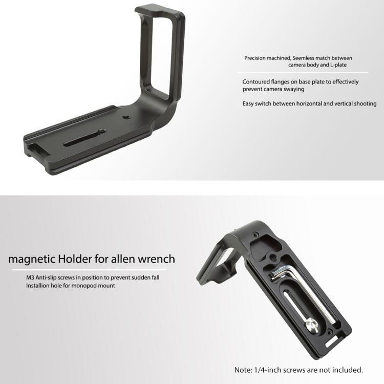 FITTEST FLN-D850 Vertical Shoot Quick Release L Plate Bracket Base Holder for Nikon D850, Nikon D850