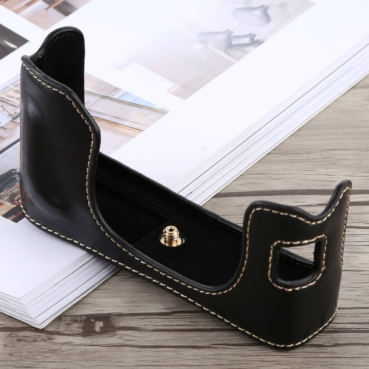 1/4-Zoll-Gewinde PU-Leder Kameratasche (Half Case) für FUJIFILM X100F, für FUJIFILM X100F