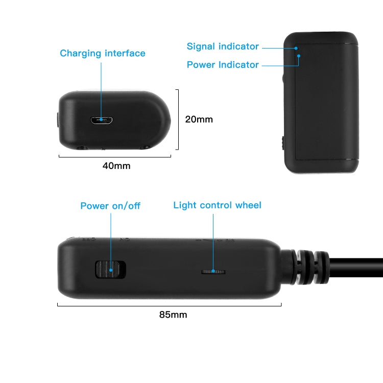 F220 5.5mm HD 5.0MP WIFI Inspektionskamera Endoskop mit 6 LEDs, Länge: 5m