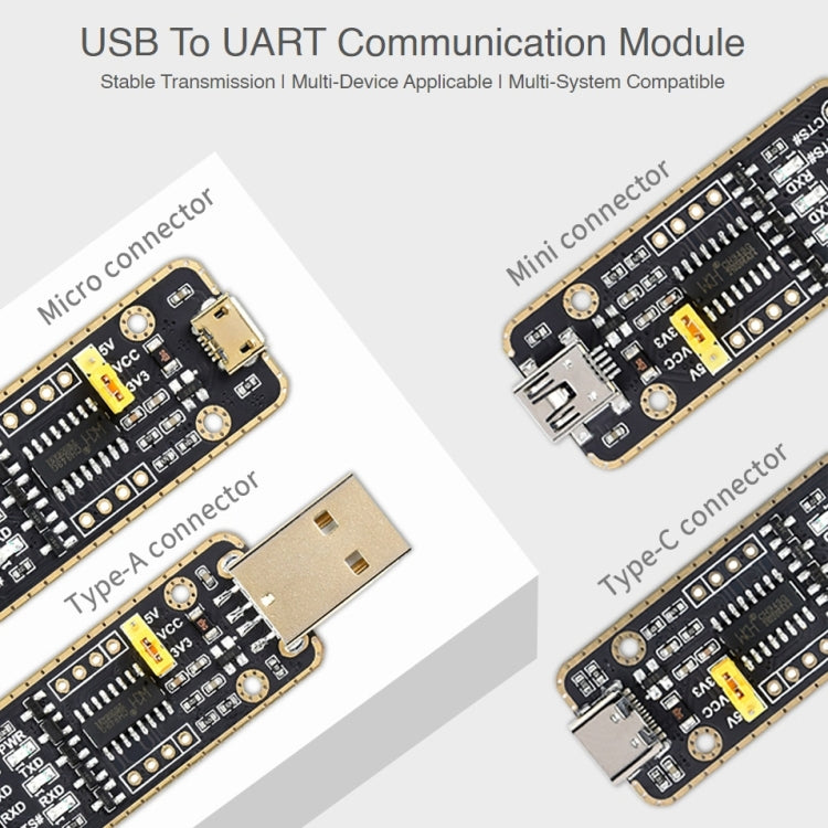 Waveshare Type-C / USB-C to UART High Band Rate Transmission Module Connectors, USB-C