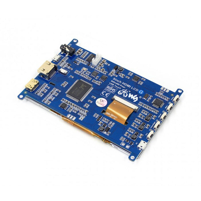 WAVESHARE 5 Inch HDMI LCD (G) 800x480 Touch Screen  for Raspberry Pi Supports Various Systems, 5 Inch HDMI LCD (G)