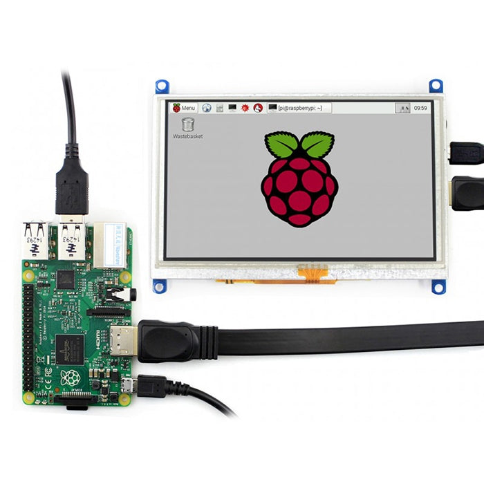 WAVESHARE 5 Inch HDMI LCD (G) 800x480 Touch Screen  for Raspberry Pi Supports Various Systems, 5 Inch HDMI LCD (G)