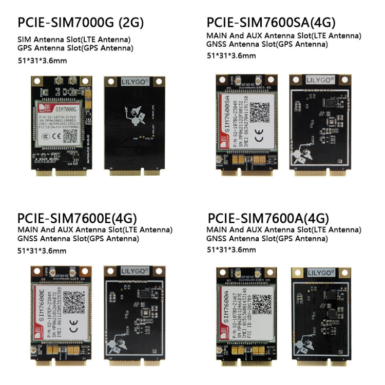 TTGO T-PCIE ESP32-WROVER-B AXP192 Chip WiFi Bluetooth Nano Card SIM Series Module Hardware Composable Development Board, PCIE-SIM7070G Module, PCIE-SIM7070G Module