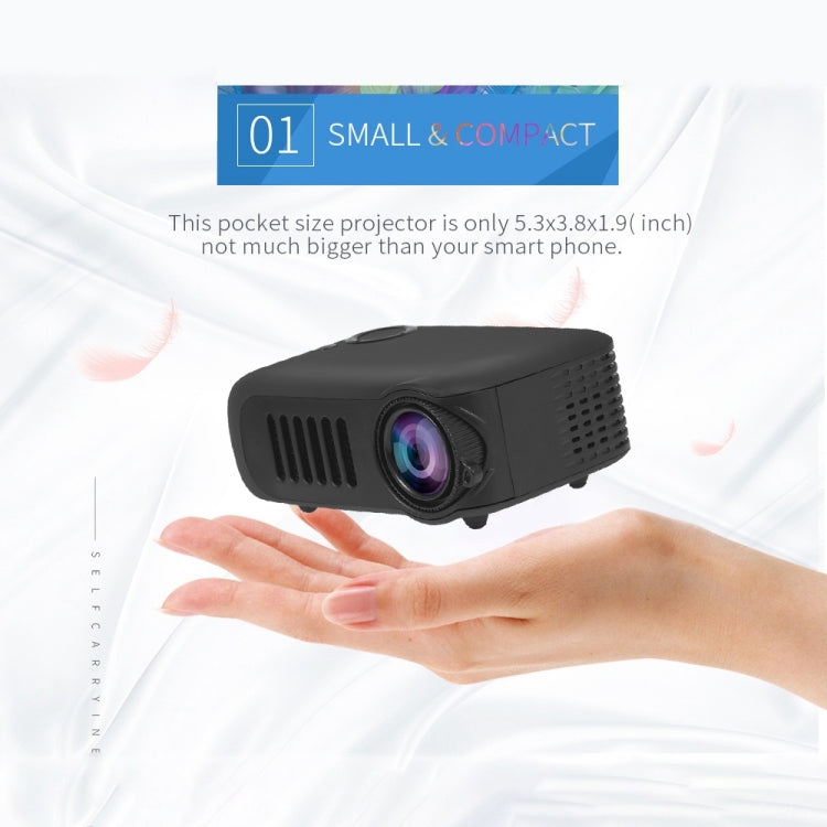 A2000 Portable Projector 800 Lumen LCD Home Theater Video Projector, Support 1080P, UK Plug, UK Plug