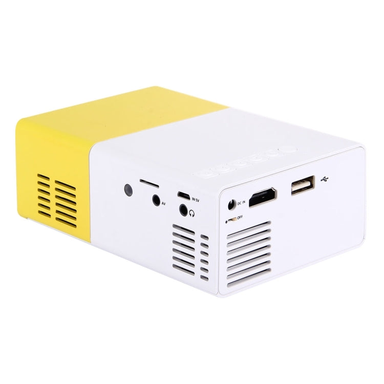YG-300 0.8-2M 24-60 inches 400-600 Lumens LED Projector HD Home Theater with 3 in 1 Video Convert Cable & Remote Controller, Size: 12.6 x 8.6 x 4.6 cm, EU Plug