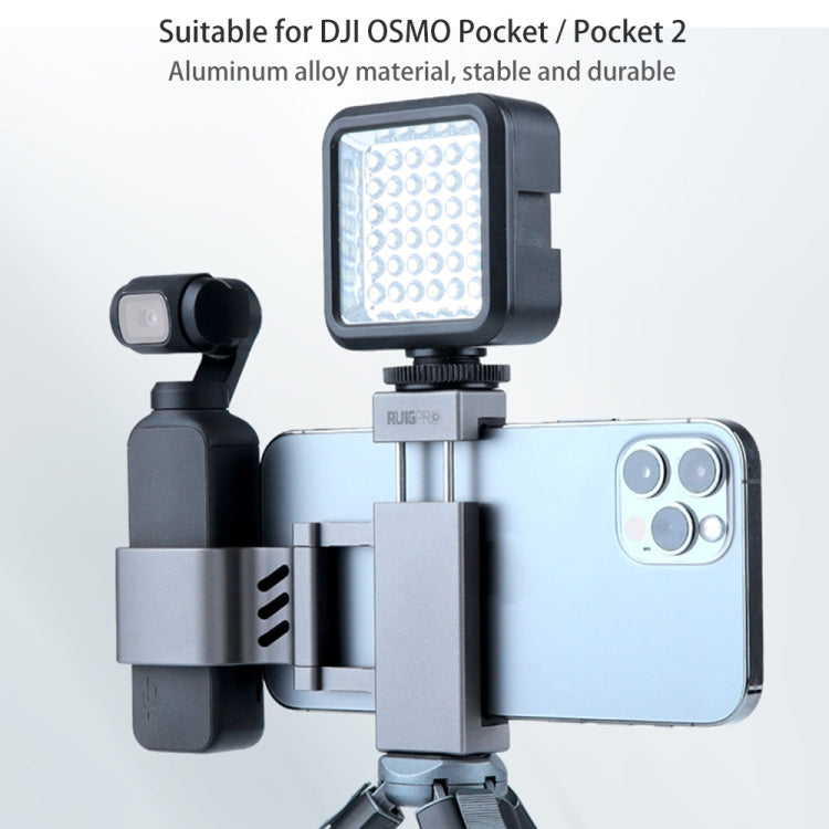RUIGPRO Smartphone-Befestigungsklemme 1/4-Zoll-Halterung für DJI OSMO Pocket / Pocket 2