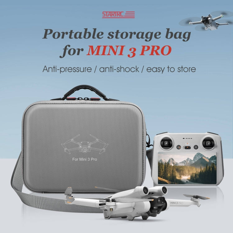 STARTRC Wasserdichte Schulter-Aufbewahrungstasche/Handtasche für DJI Mini 3 Pro / RC mit Bildschirm (Grau)