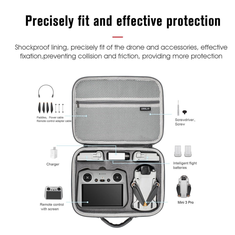 STARTRC Wasserdichte Schulter-Aufbewahrungstasche/Handtasche für DJI Mini 3 Pro / RC mit Bildschirm (Grau)