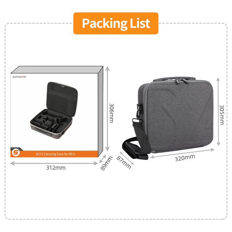 Für DJI RS 5 Sunnylife Multifunktionale Tragetasche Handtasche Umhängetaschen Crossbody Aufbewahrungstasche, Für DJI RS 5