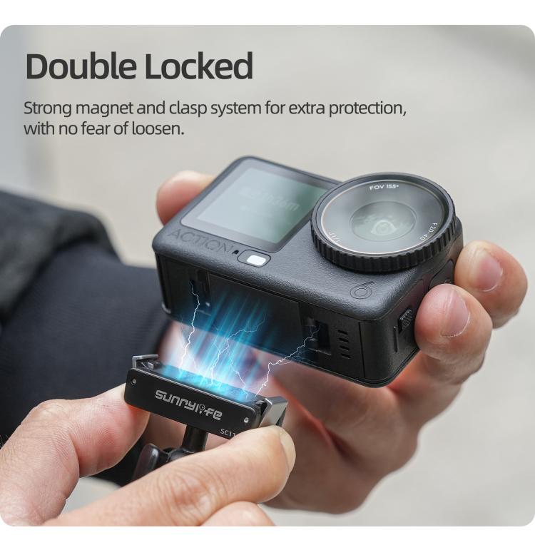 Sunnylife Dual-Direction magnetische Schnellverschluss-Kugelgelenk-Adapterhalterung, 360° drehbarer Saugnapfhalterung für DJI Osmo Nano / Action 6, für DJI Osmo Nano / Action 6