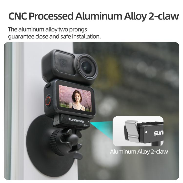 Sunnylife Dual-Direction magnetische Schnellverschluss-Kugelgelenk-Adapterhalterung, 360° drehbarer Saugnapfhalterung für DJI Osmo Nano / Action 6, für DJI Osmo Nano / Action 6