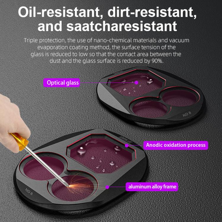For DJI Mavic 4 Pro STARTRC 4 in 1 CPL ND8 ND32 ND64 Lens Filter Kit, CPL ND8 ND32 ND64