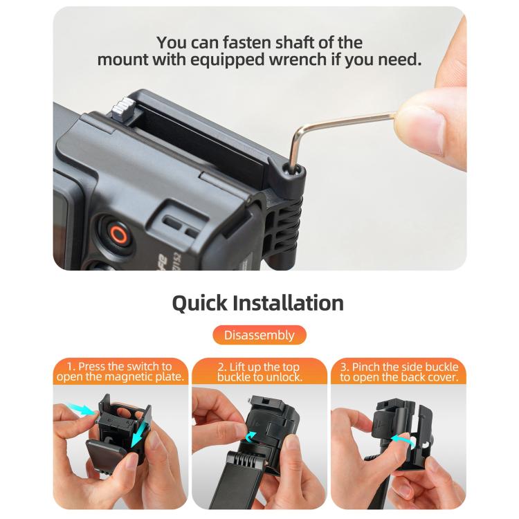 Für DJI Osmo Pocket 4 / 3 Sunnylife Multifunktionale magnetische Halterung Tischfuß Halterung Winkel verstellbarer Ständer, OP4-ZJ152