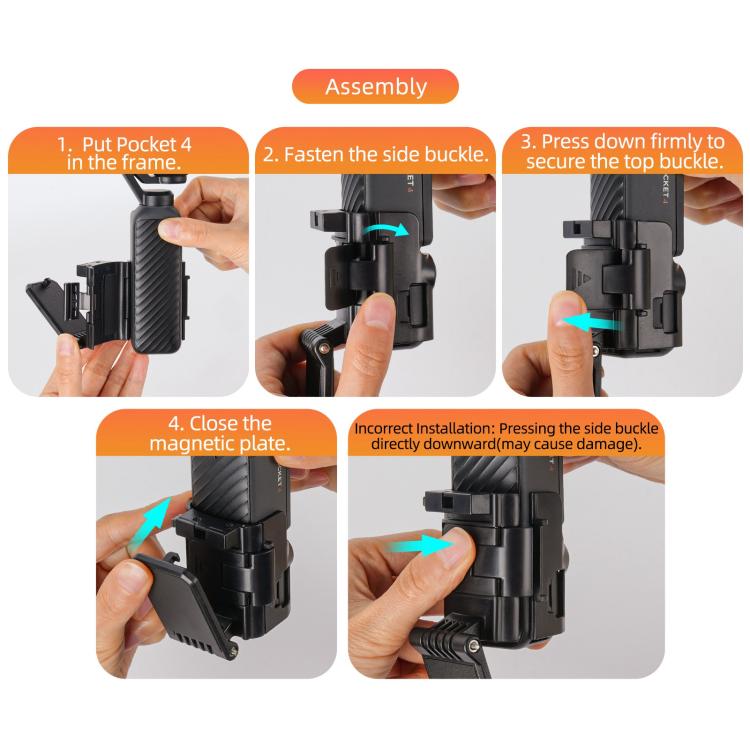 Für DJI Osmo Pocket 4 / 3 Sunnylife Multifunktionale magnetische Halterung Tischfuß Halterung Winkel verstellbarer Ständer, OP4-ZJ152