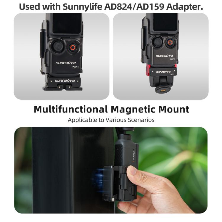 Für DJI Osmo Pocket 4 / 3 Sunnylife Multifunktionale magnetische Halterung Tischfuß Halterung Winkel verstellbarer Ständer, OP4-ZJ152