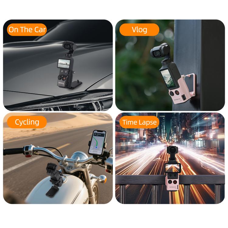Für DJI Osmo Pocket 4 / 3 Sunnylife Multifunktionale magnetische Halterung Tischfuß Halterung Winkel verstellbarer Ständer, OP4-ZJ152
