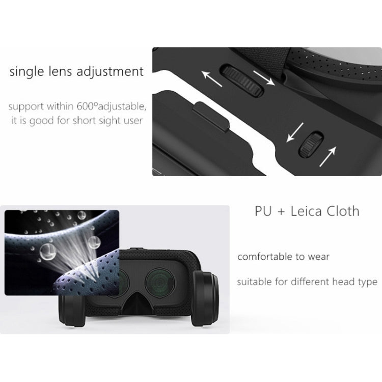 VR SHINECON G04E Virtual Reality 3D Video Glasses Suitable for 3.5 inch - 6.0 inch Smartphone with HiFi Headset