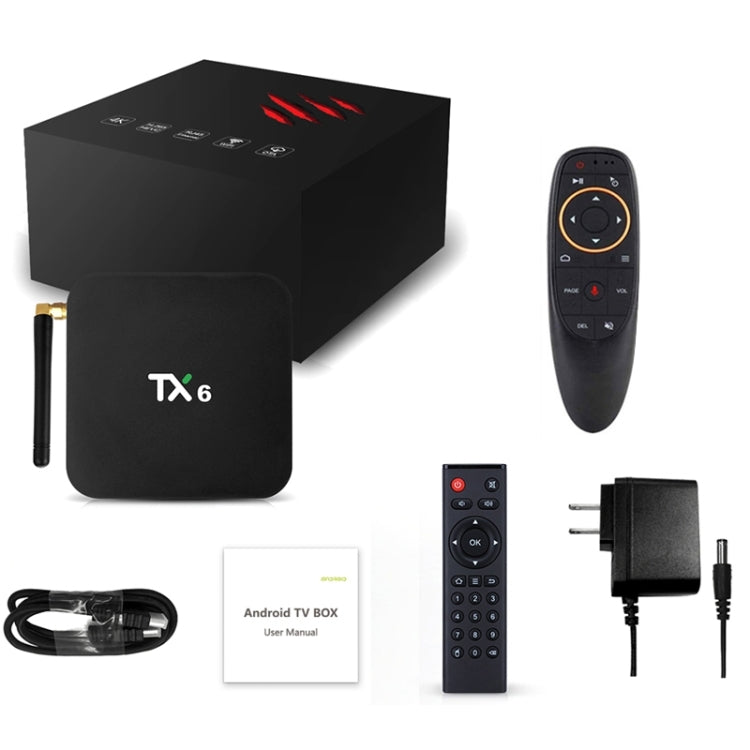 TX6 HD TV-Box, Android 7.1/9.0, Allwinner H6 Quad-Core, 2 GB RAM, 16 GB Speicher, Bluetooth, WLAN, RJ45, UK-Stecker