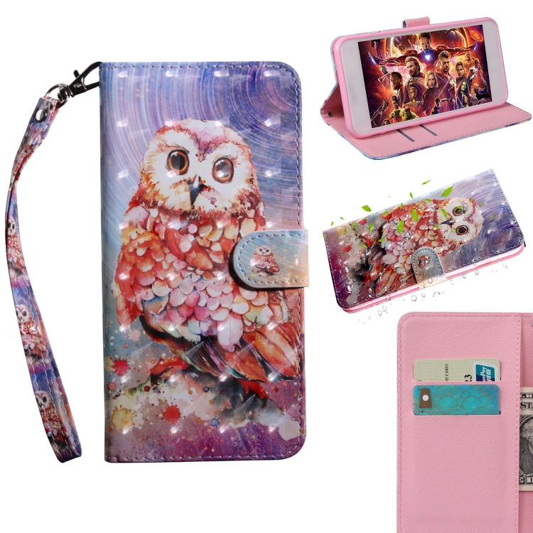 3D Painting Pattern Coloured Drawing Horizontal Flip TPU + PU Leather Case with Holder & Card Slots & Wallet, For Huawei Y5 Lite 2018 / Y5 2018, For Huawei Y7 2019 / Y7 Pro 2019 / Y7 Prime 2019 / Enjoy 9