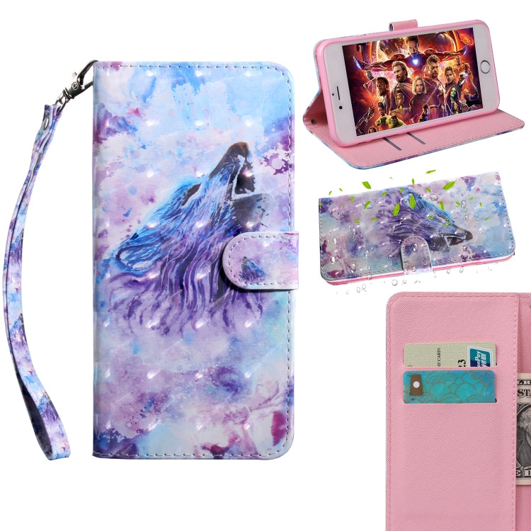 3D Painting Pattern Coloured Drawing Horizontal Flip TPU + PU Leather Case with Holder & Card Slots & Wallet, For Huawei Y6, For Huawei Enjoy 7s / P smart
