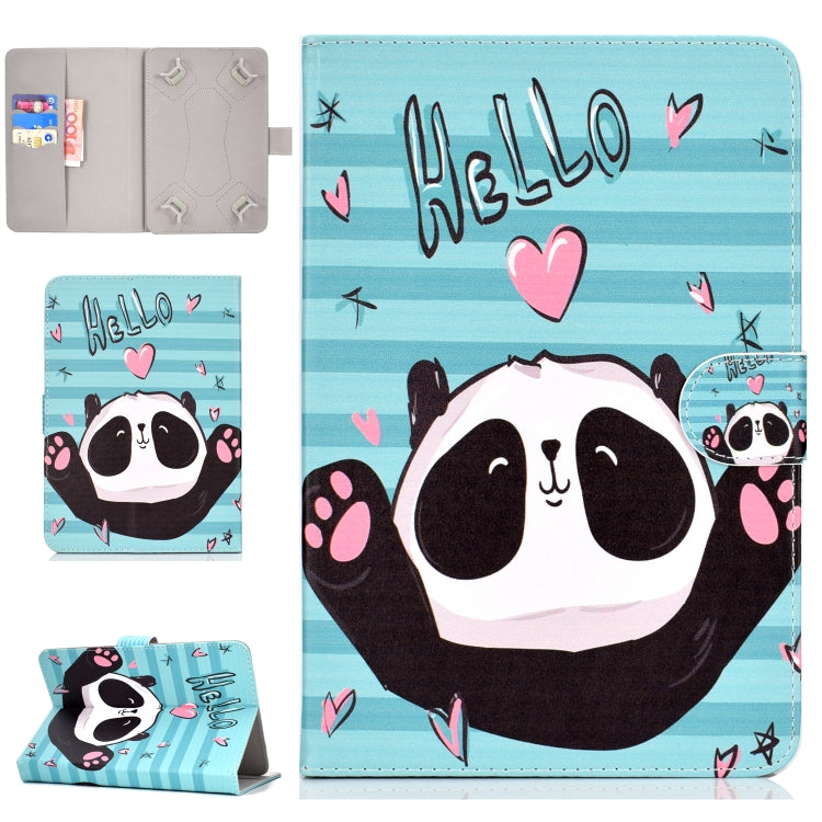 Colored Pattern Drawing Horizontal Flip PU Leather Case with Three-folding Holder & Sleep / Wake-up Function, For 10 inch Tablet PC