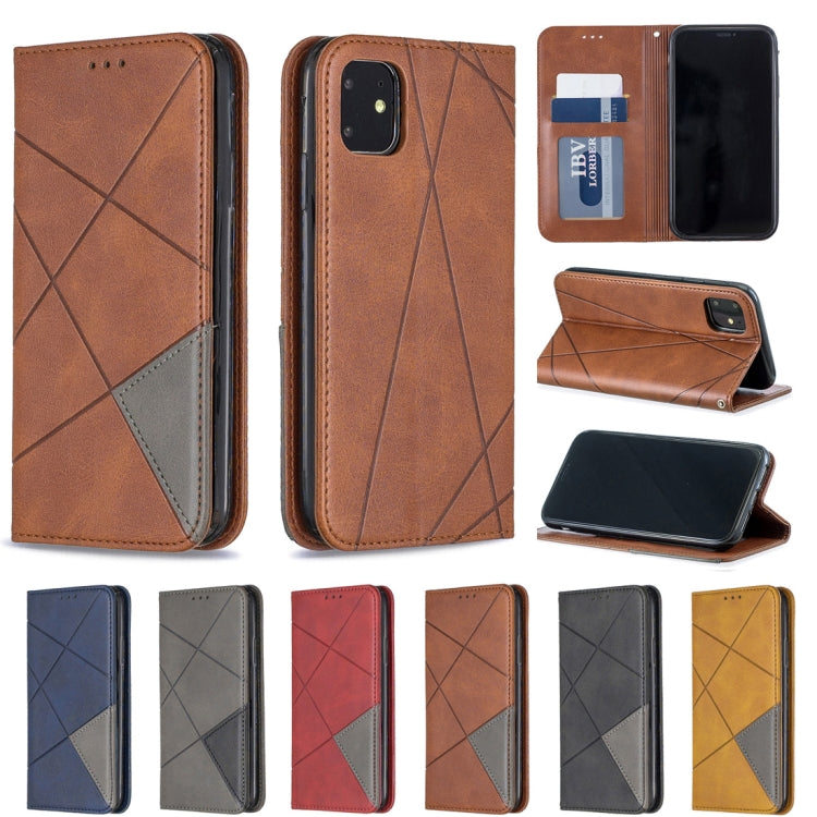 Rhombus Texture Horizontal Flip Magnetic Leather Case with Holder & Card Slots & Wallet, For iPhone 11