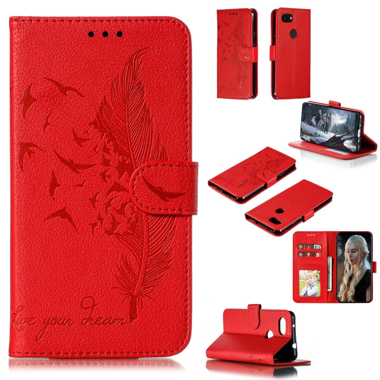 Feather Pattern Litchi Texture Horizontal Flip Leather Case with Wallet & Holder & Card Slots, For Google Pixel 3 XL, For Google Pixel 4XL, For Google Pixel 3, For Google Pixel 3a