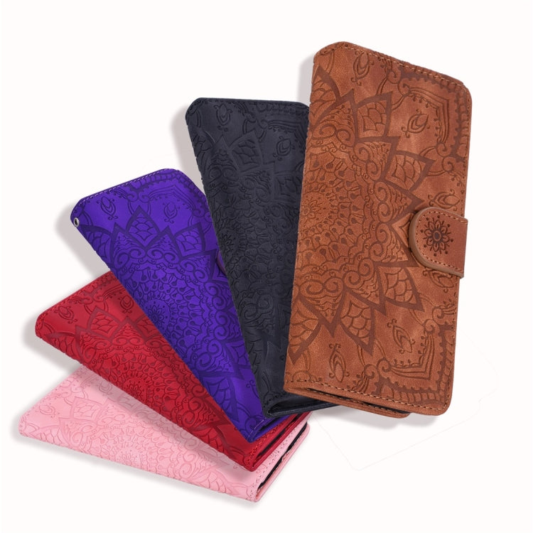 Geprägte Lederhülle mit Kalbsleder-Muster, doppelt klappbar, mit Brieftaschenfunktion, Halterung und Kartenfächern, für iPhone SE 2020 & 8 & 7, für iPhone XS / X, für iPhone 11 (6,1 Zoll), für iPhone 11 Pro (5,8 Zoll)