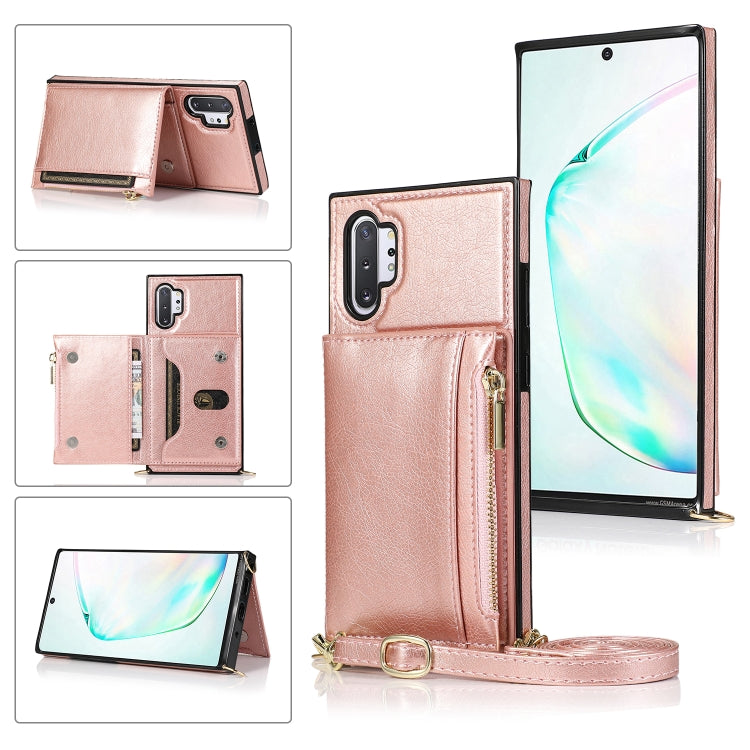Square Zipper Wallet Bag TPU+PU Back Cover Case with Holder & Card Slots & Wallet & Cross-body Strap, For Samsung Galaxy A90 5G, For Samsung Galaxy Note9, For Samsung Galaxy Note10, For Samsung Galaxy Note10 Pro, For Samsung Galaxy S9                  ...