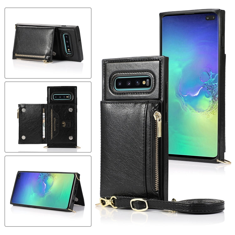 Square Zipper Wallet Bag TPU+PU Back Cover Case with Holder & Card Slots & Wallet & Cross-body Strap, For Samsung Galaxy A90 5G, For Samsung Galaxy Note9, For Samsung Galaxy Note10, For Samsung Galaxy Note10 Pro, For Samsung Galaxy S9                  ...