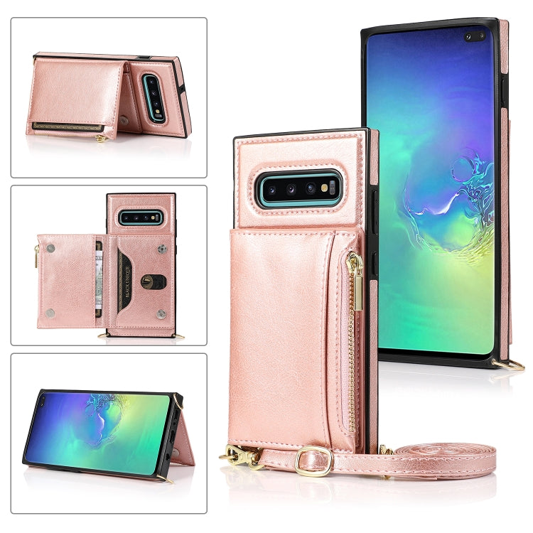 Square Zipper Wallet Bag TPU+PU Back Cover Case with Holder & Card Slots & Wallet & Cross-body Strap, For Samsung Galaxy A90 5G, For Samsung Galaxy Note9, For Samsung Galaxy Note10, For Samsung Galaxy Note10 Pro, For Samsung Galaxy S9                  ...
