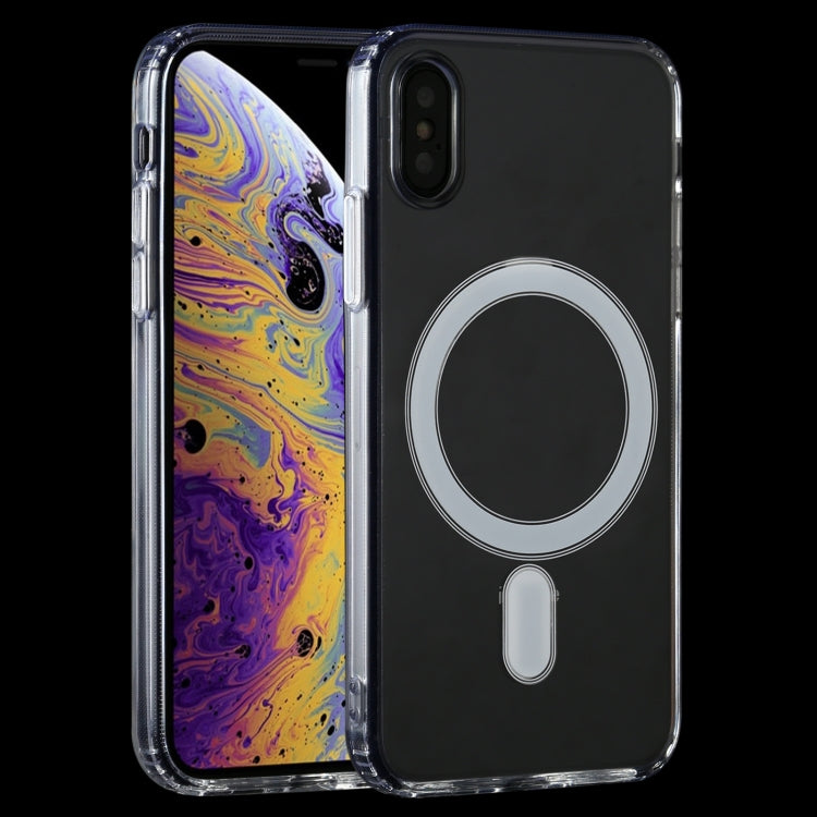 MagSafe-Hülle, schlichtes Magnetring-Design, rundum geschützte, kristallklare Acryl-PC + TPU-stoßfeste Hülle, für iPhone X / XS, für iPhone XR, für iPhone XS Max