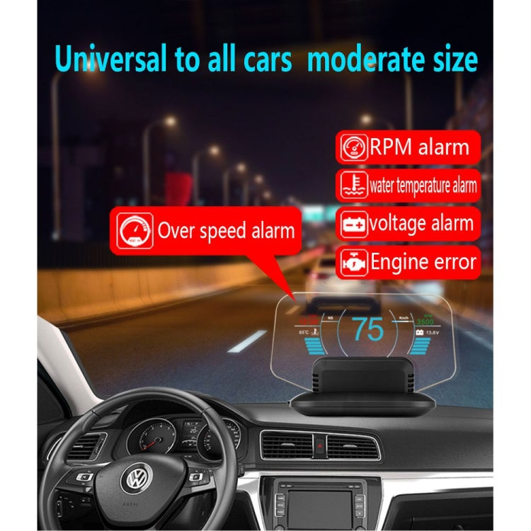 C1 OBD2 + GPS Mode Car HUD Head-up Display Compass / Speed / Water Temperature / Voltage Display / Speed / Fault Alarm / Navigation Function, C1 With Navigation Function