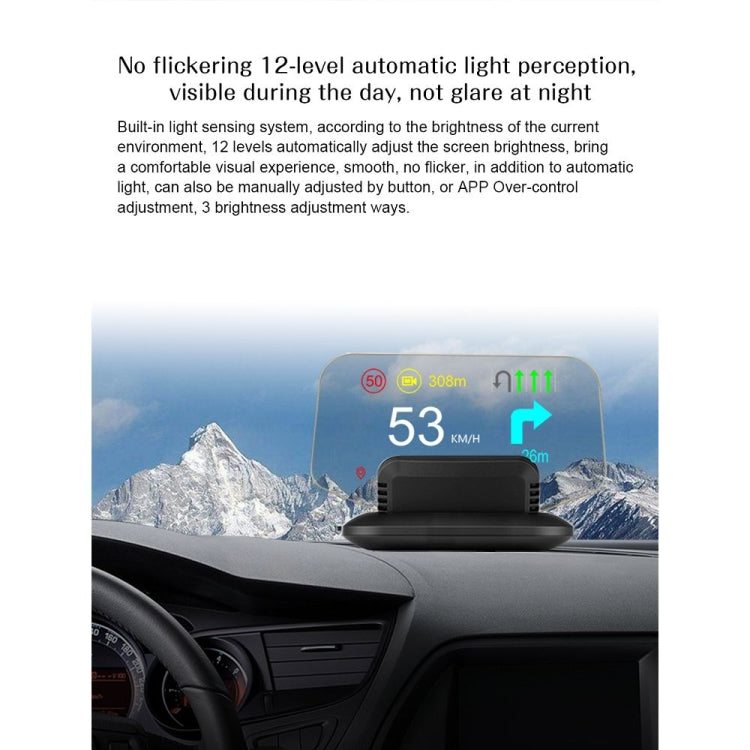 C1 OBD2 + GPS Mode Car HUD Head-up Display Compass / Speed / Water Temperature / Voltage Display / Speed / Fault Alarm / Navigation Function, C1 With Navigation Function