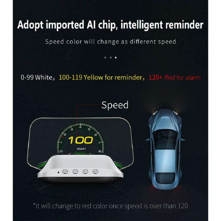 C3 OBD2 + GPS Mode Car Head-up Display HUD Overspeed / Speed / Water Temperature Too High / Voltage Too Low / Engine Failure Alarm / Fatigue Driving Reminder / Navigation Function, C3