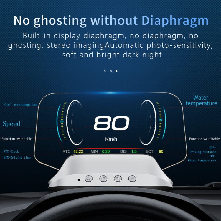 C3 OBD2 + GPS Mode Car Head-up Display HUD Overspeed / Speed / Water Temperature Too High / Voltage Too Low / Engine Failure Alarm / Fatigue Driving Reminder / Navigation Function, C3