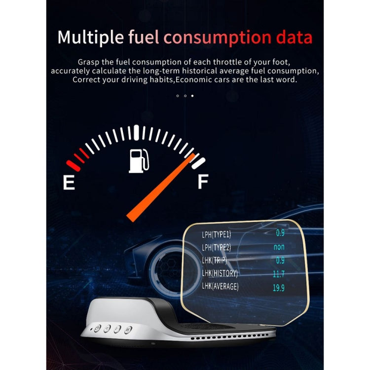 C3 OBD2 + GPS Mode Car Head-up Display HUD Overspeed / Speed / Water Temperature Too High / Voltage Too Low / Engine Failure Alarm / Fatigue Driving Reminder / Navigation Function, C3