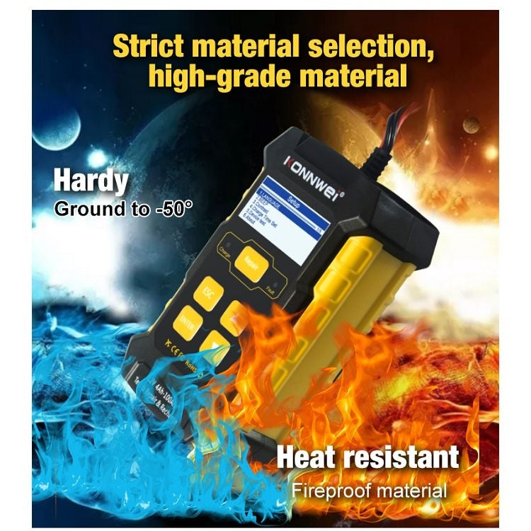 KONNWEI KW510 3-in-1 Autobatterie-Tester / Ladegerät / Regenerator, unterstützt 8 Sprachen, KW510 (EU-Stecker), KW510 (US-Stecker)
