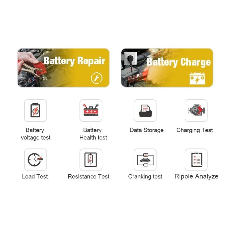 KONNWEI KW510 3-in-1 Autobatterie-Tester / Ladegerät / Regenerator, unterstützt 8 Sprachen, KW510 (EU-Stecker), KW510 (US-Stecker)
