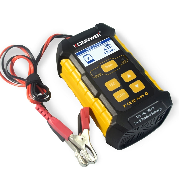 KONNWEI KW510 3-in-1 Autobatterie-Tester / Ladegerät / Regenerator, unterstützt 8 Sprachen, KW510 (EU-Stecker), KW510 (US-Stecker)