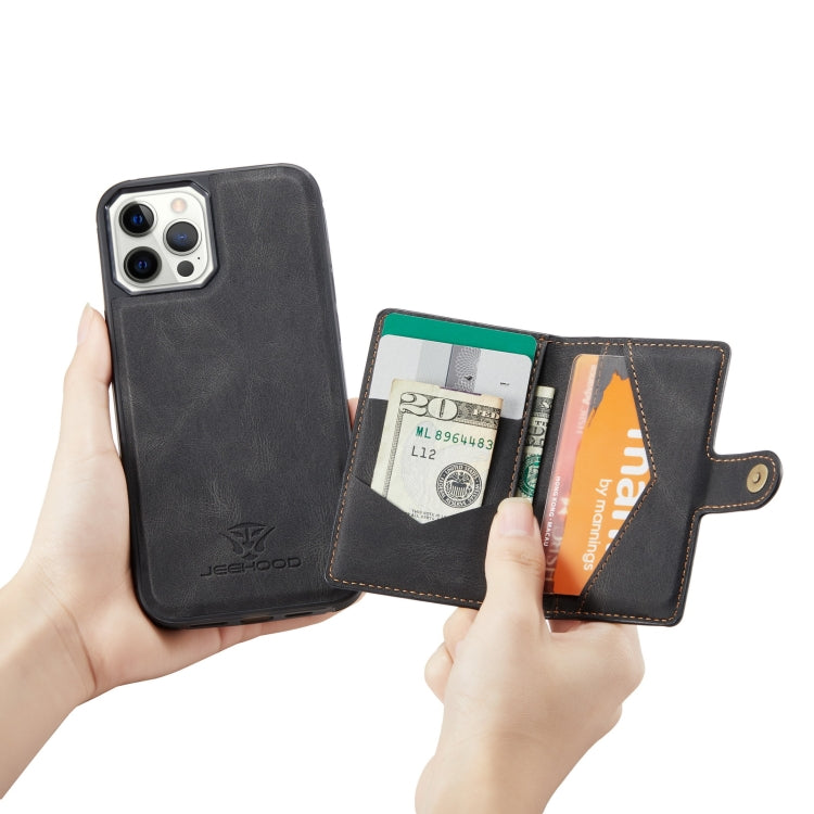 JEEHOOD Retro Magnetic Detachable Leather Case with Wallet & Card Slot & Holder, For iPhone 12 mini, For iPhone 12 / 12 Pro, For iPhone 12 Pro Max