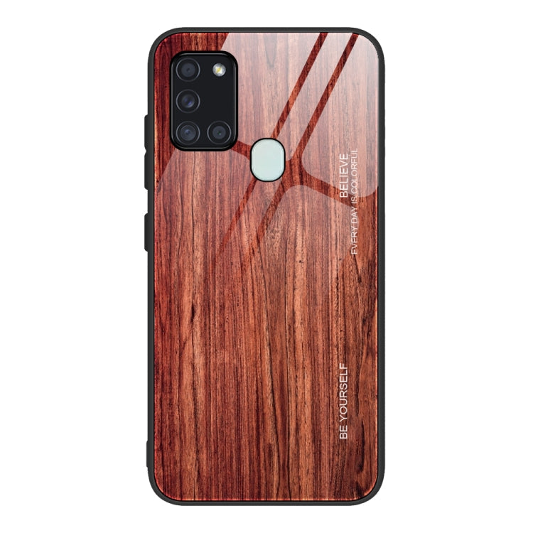 Wood Grain Glass Protective Case, For Samsung Galaxy S21 5G, For Samsung Galaxy S21 Plus, For Samsung Galaxy S21 Ultra 5G, For Samsung Galaxy A21s
