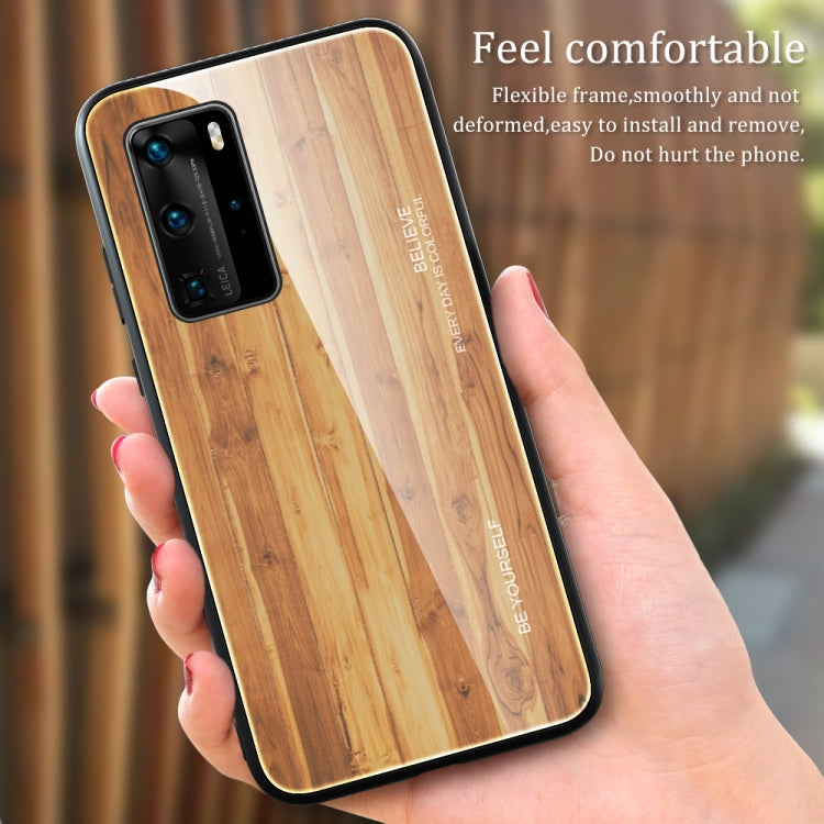 Wood Grain Glass Protective Case, For Huawei P40, For Huawei P40 Pro