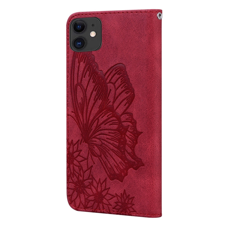 Retro-Lederhülle mit Schmetterlingsprägung, horizontalem Klappmechanismus, Ständer, Kartenfächern und Geldbörsenfach, für iPhone 11, für iPhone 11 Pro, für iPhone 11 Pro Max, für iPhone 12 mini
