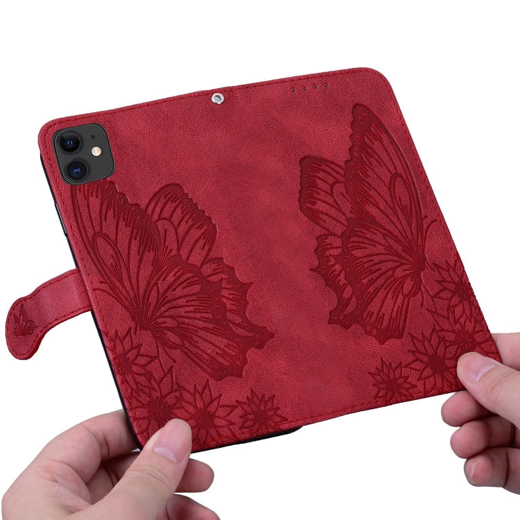 Retro-Lederhülle mit Schmetterlingsprägung, horizontalem Klappmechanismus, Ständer, Kartenfächern und Geldbörsenfach, für iPhone 11, für iPhone 11 Pro, für iPhone 11 Pro Max, für iPhone 12 mini