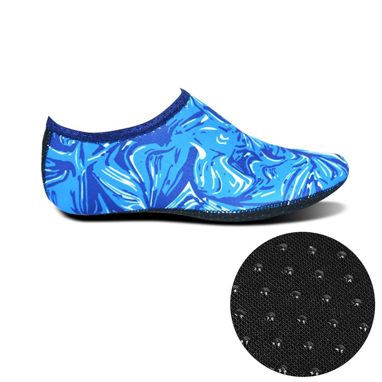 Non-slip Plastic Grain Texture Thick Cloth Sole Printing Diving Shoes and Socks, One Pair, XXXL
