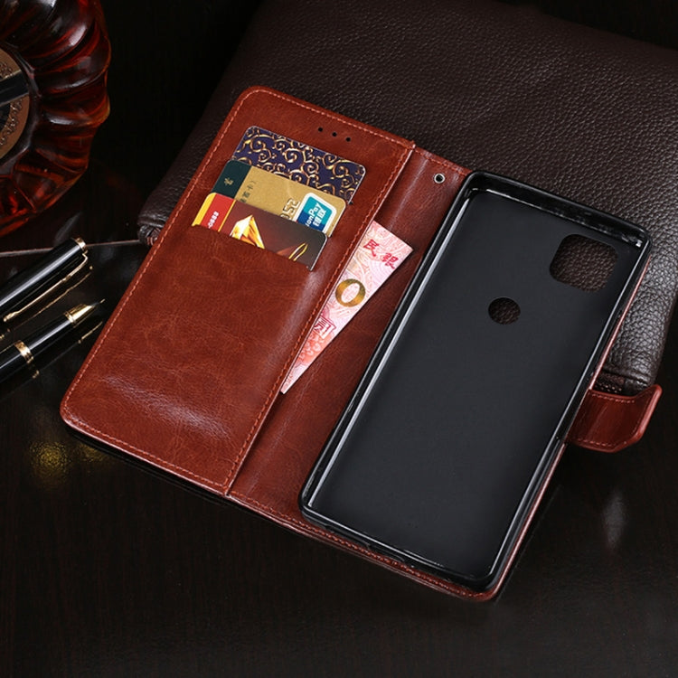 idewei Crazy Horse Texture Horizontal Flip Leather Case with Holder & Card Slots & Wallet, For Motorola Moto One 5G Ace, For OPPO A55, For OPPO Realme V15