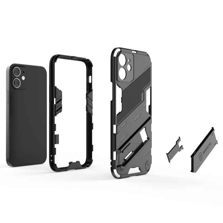 Punk Armor 2 in 1 PC + TPU Shockproof Case with Invisible Holder, For iPhone 12 mini, For iPhone 12, For iPhone 12 Pro